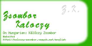 zsombor kaloczy business card