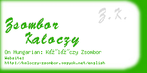 zsombor kaloczy business card